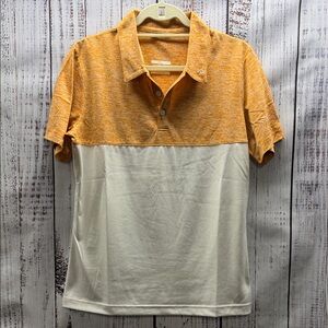 Swannies Orange and Cream Men's Short Sleeve Golf Polo Shirt Size Small